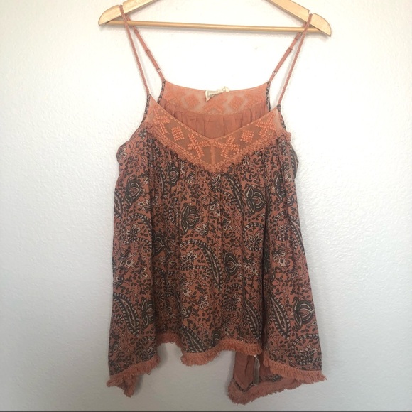 SOLD Anthropologie Lilka paisley fringe tank top - Picture 3 of 7